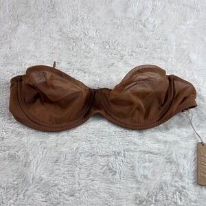 SKIMS Fits Everybody Sheer Mesh Unlined Underwire Bra Bronze BR-UWR-2209 32D